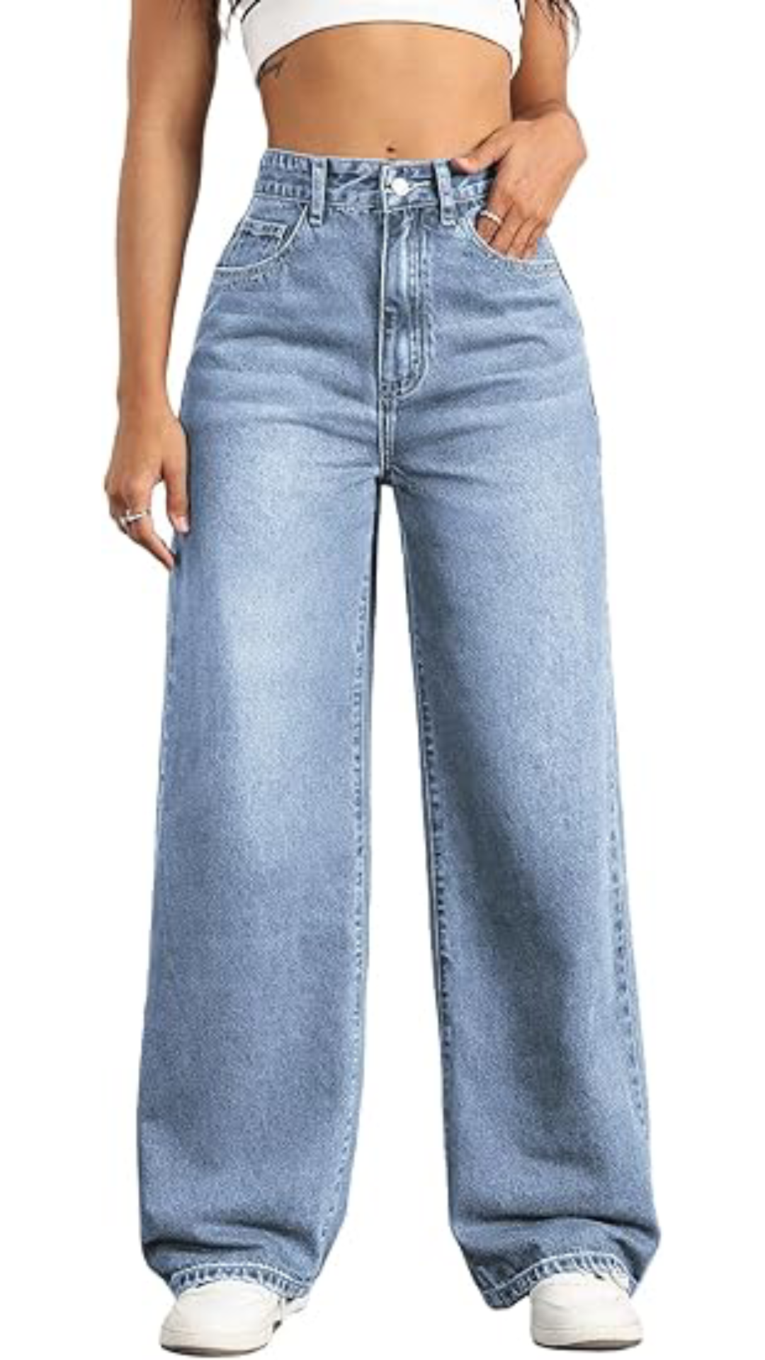 Leg Jeans for Women,High Waisted Wide Leg Loose Stretchy Boyfriend Denim Pants